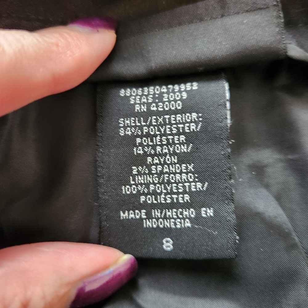 Women's Attention Black Pencil Skirt Button Detail, Size 8 - Picture 4 of 5